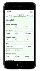 Pipe Flow Liquid Pipe Diameter screenshot 0