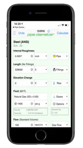 Pipe Flow Gas Pipe Diameter screenshot 0