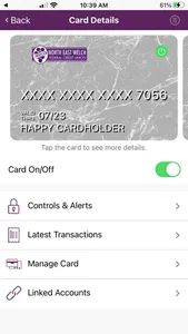 NE Welch FCU CardNav screenshot 2