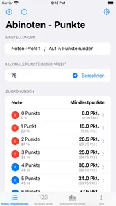 Abinoten-Rechner für Lehrer screenshot 1