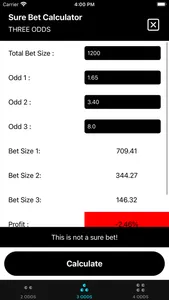 Sure Bet Arbitrage Calculator screenshot 1