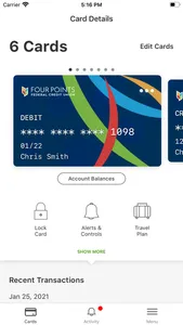 Four Points FCU Card Controls screenshot 1