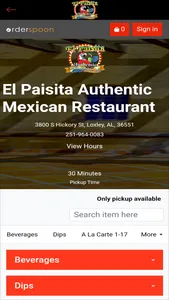 El Paisita Authentic Mexican screenshot 1