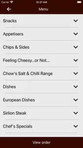 Chow's Restaurant Greenock screenshot 1