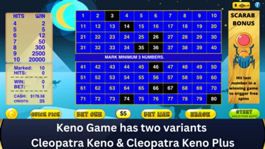 Cleopatra Keno - Bonus Keno screenshot 4