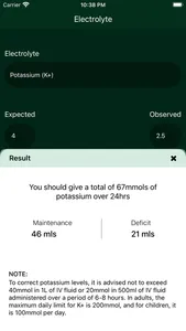 Fluid-Electrolyte Calculator screenshot 4