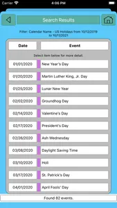 Search Calendar screenshot 1