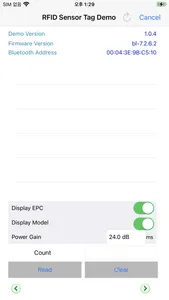 RFID Sensor Tag Demo screenshot 1