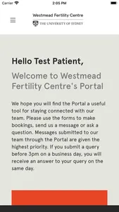 WFC Patient Portal screenshot 1