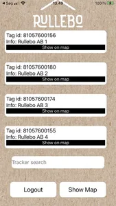 Rullebo tracking screenshot 1