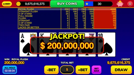 MyVegas Video Poker screenshot 2