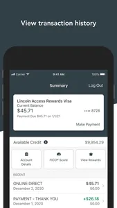 Lincoln Access Rewards Visa screenshot 2