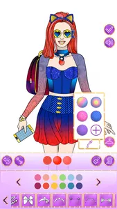 College Girl Coloring Dress Up screenshot 2