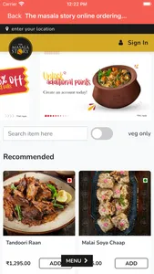 The masala story ordering app screenshot 3