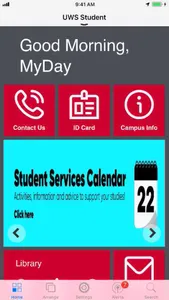 UWS Student App screenshot 1