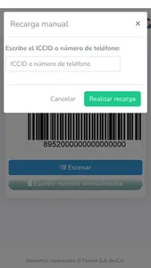 Recargas ActivaSim screenshot 2