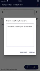 Requisição de Material screenshot 2