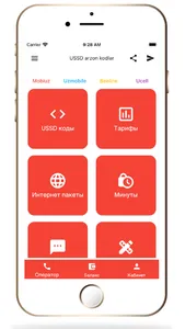 Arzon USSD kodlar app screenshot 3