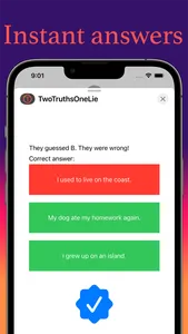 Two Truths and a Lie: iMessage screenshot 2