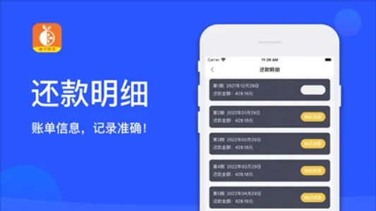 柚子钱包 - 借款借钱分期还款记录账单计算提醒助手 screenshot 1