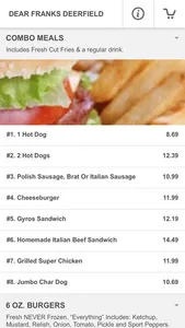 Dear Franks Deerfield Menu screenshot 1