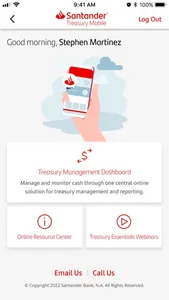 Santander Treasury Mobile screenshot 0