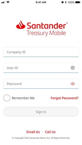 Santander Treasury Mobile screenshot 1