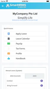SmartHRMS e-Services screenshot 2