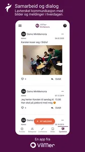 MinMemoria visningsapp screenshot 2