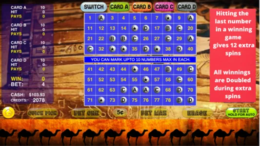 4 Card Cleopatra Keno Games screenshot 4