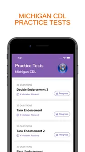 Michigan MI CDL Permit Prep screenshot 0