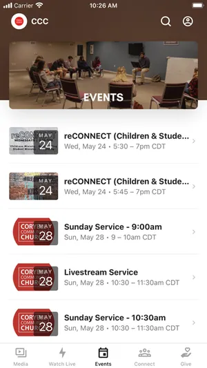 Coryell Community Church screenshot 2