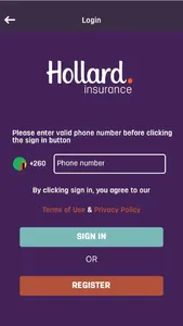 Hollard E-nsurance screenshot 2