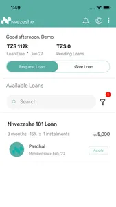 Niwezeshe - Borrow & lend P2P screenshot 3