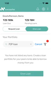 Niwezeshe - Borrow & lend P2P screenshot 4