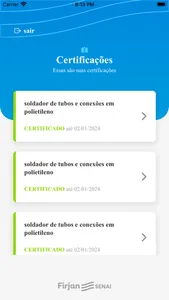 Certificação Firjan SENAI screenshot 1