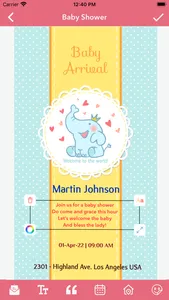 Baby Shower Invitation Card screenshot 2