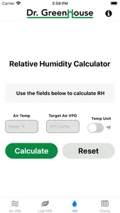 Dr. Greenhouse VPD Calculator screenshot 0