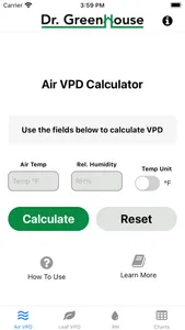 Dr. Greenhouse VPD Calculator screenshot 2