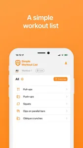Simple Workout List screenshot 1