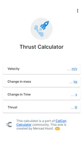 Thrust Calculator screenshot 0