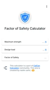 Factor of Safety Calculator screenshot 0