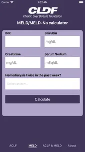 CLDF ACLF-MELD calculator screenshot 2