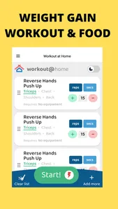 Weight Gain Workouts & Food screenshot 1