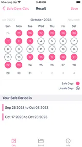 Safe Days Calculator screenshot 0