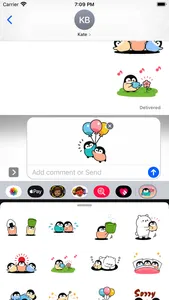 Cute Penguin 5 Stickers pack screenshot 1