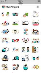 Cute Penguin 5 Stickers pack screenshot 2