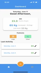 BMI Weight tracker health screenshot 0