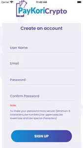 PaykoriCryptoApp screenshot 1