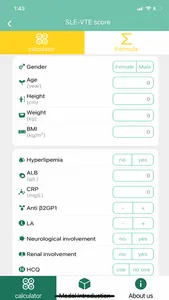 SLE-VTE score screenshot 1